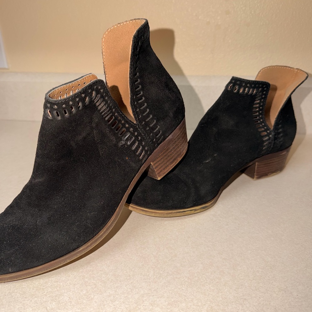 Lucky Brand Black Suede Ankle Booties